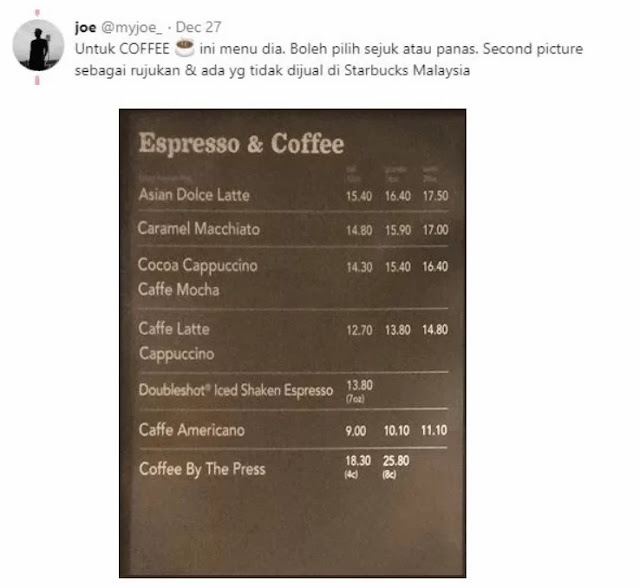 cara order starbucks untuk pertama kali dengan betul dan murah