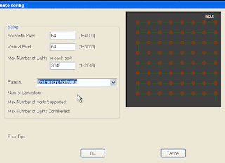 LEDEdit Auto layout creator window - networking pixel LED controllers