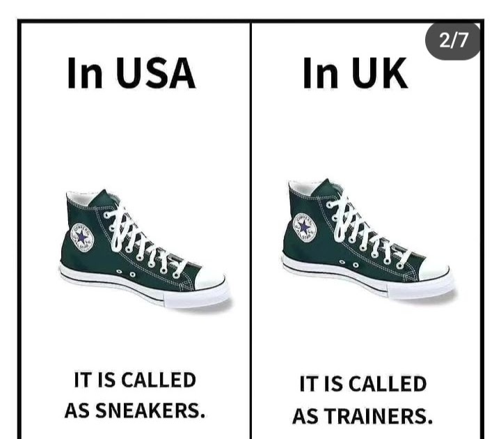 sharing: Trainers vs sneakers
