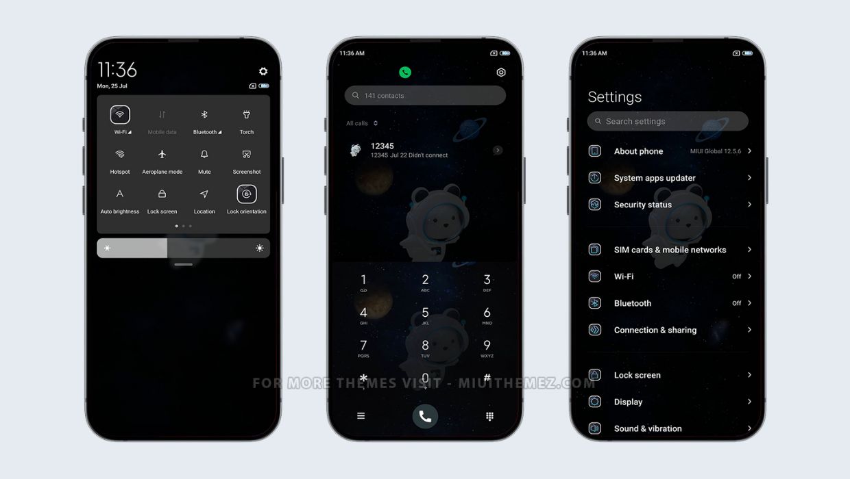3D Space Bear MIUI Theme