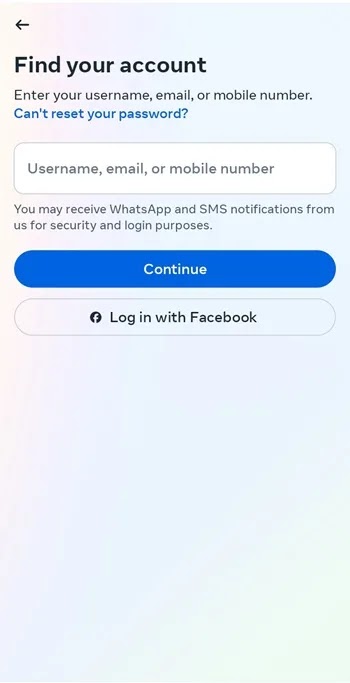 استعادة صفحة الانستقرام