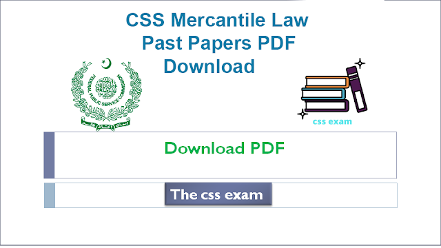 CSS Mercantile Law Past Papers PDF Download