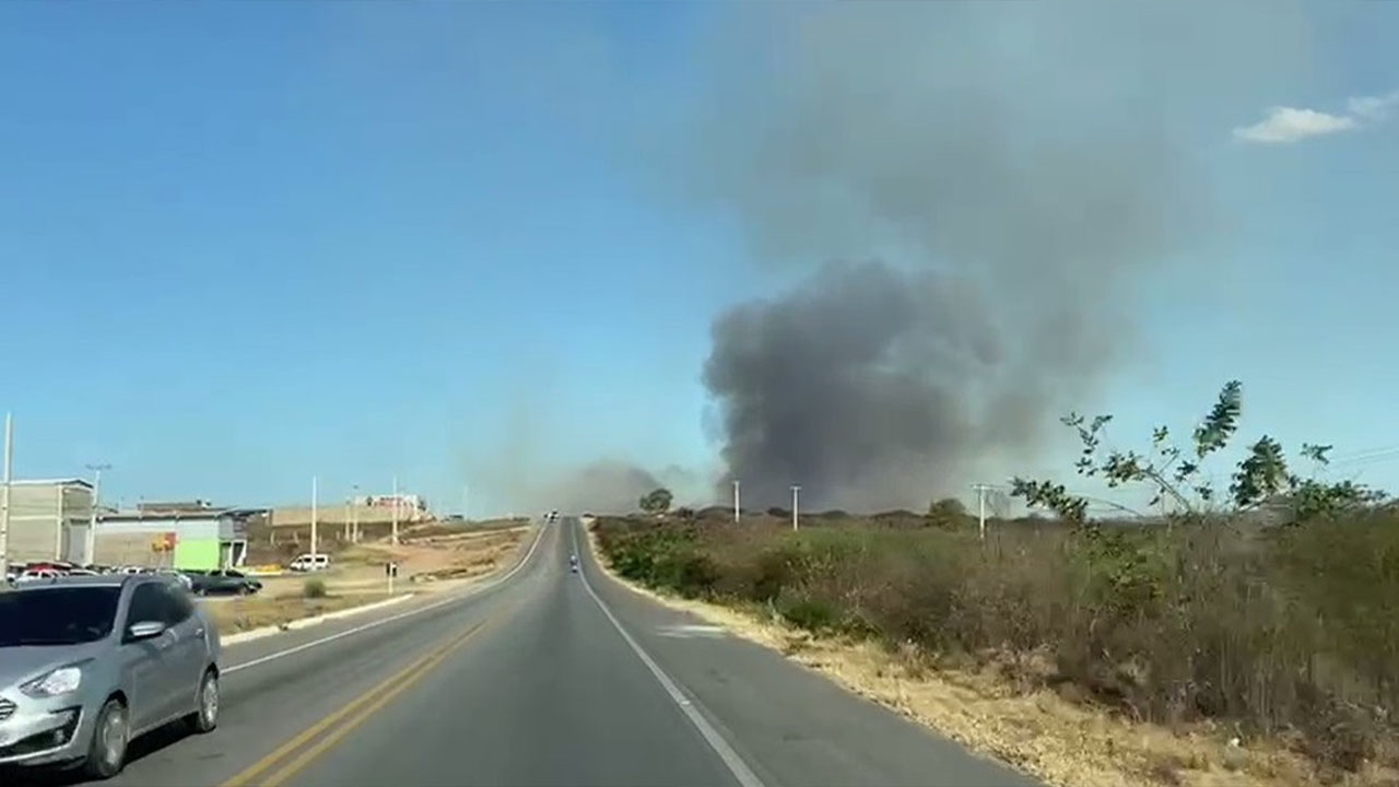 Incêndio é registrado às margens da BR-232, em Pesqueira