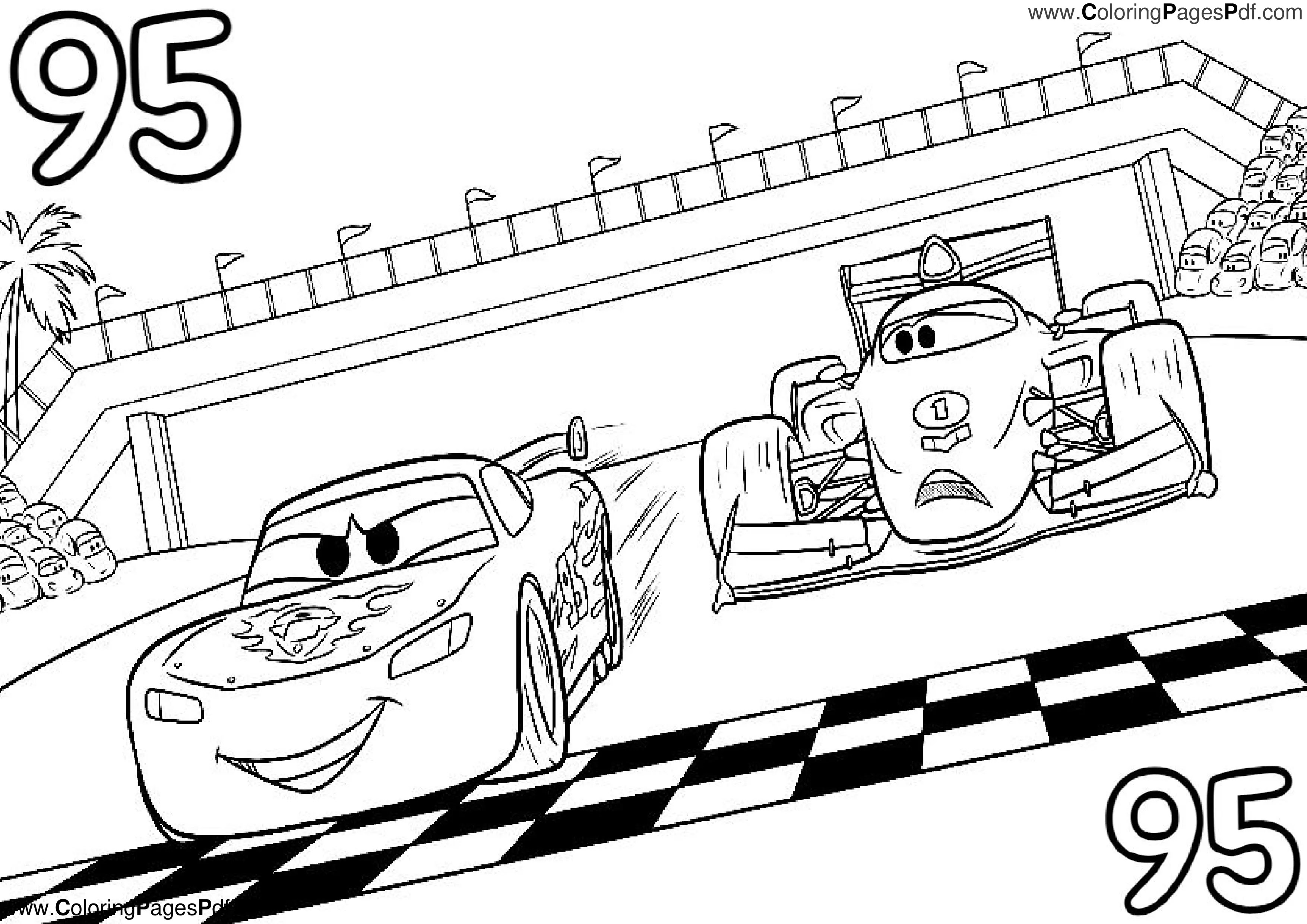 Lightning mcQueen coloring pages printable pdf
