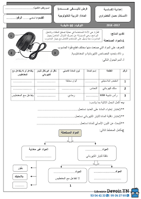 فرض تأليفي 1 تربية تكنولوجية سنة 7 الثلاثي الأول, تربية تكنولوجية في شكل ملف pdf  سنة سابعة مراجعة تربية تكنولوجية سنة سابعة  سنة 7 أساسي