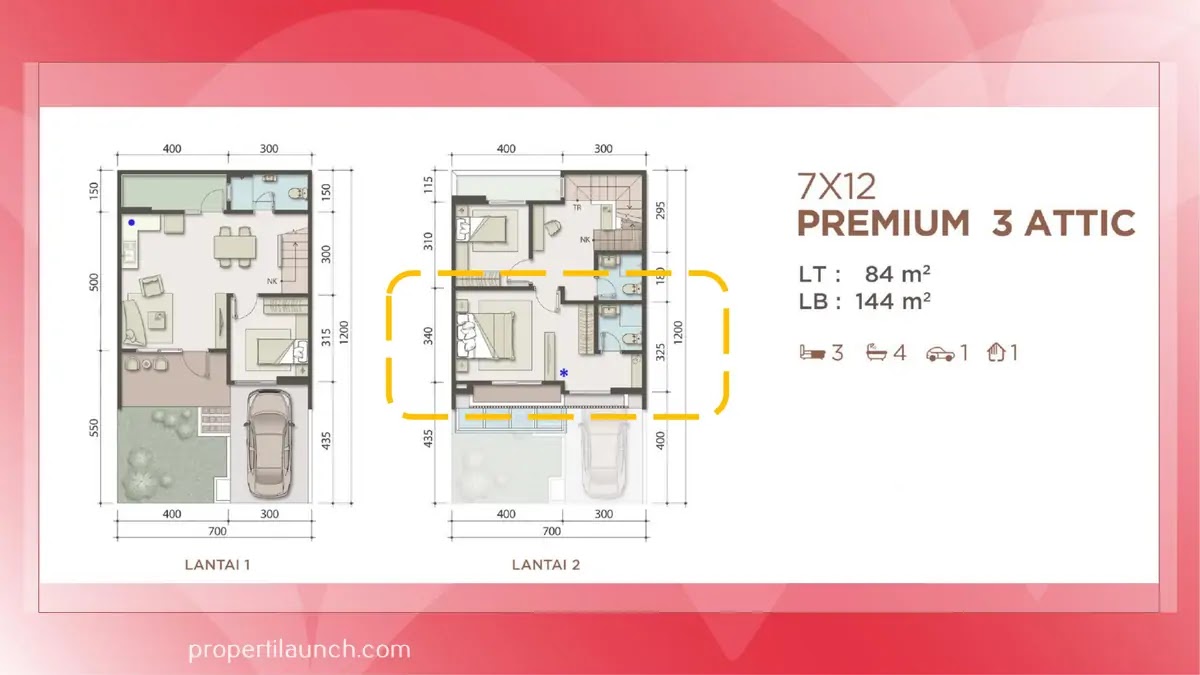 Rumah Strozzi Summarecon Serpong Tipe 7x12 Premium 3 Attic