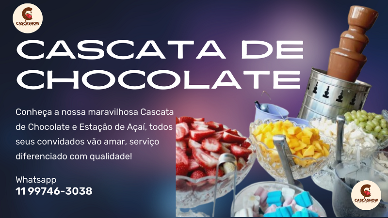 CHOCOBITOS - Cascata de Chocolate Guarulhos | Cascata de Chocolate para Festas | Bar de Açaí