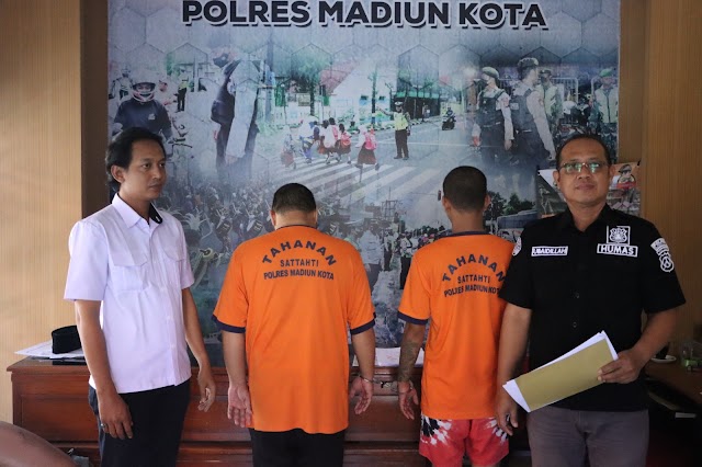 *Polres Madiun Kota Amankan Dua Tersangka Pengedar Narkoba*