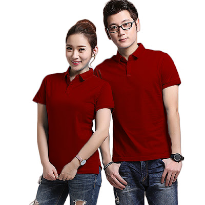 Áo đồng phục polo basic cổ gập màu đỏ bầm