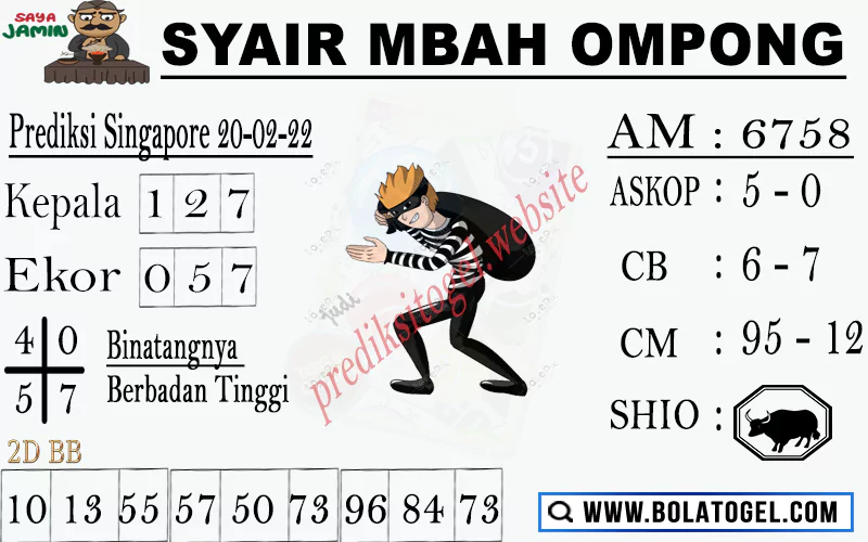 Syair Mbah Ompong SGP Minggu 20-02-2022