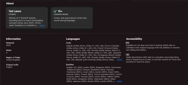 لغات الصوت والترجمة على Apple TV