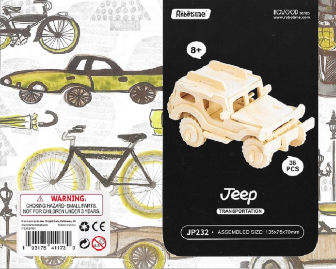 Scale Model Wooden Jeep ~