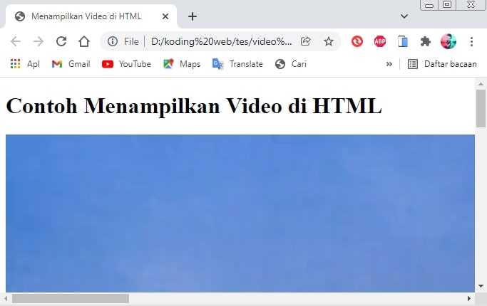 video tampil terlalu besar di halaman web