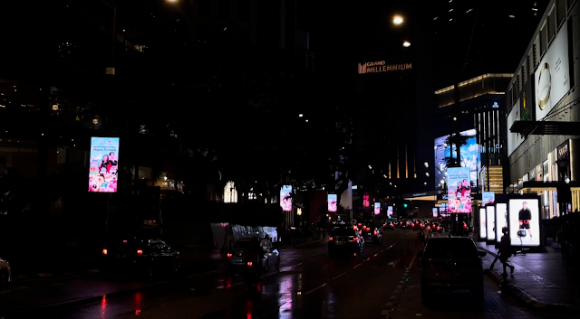 Close to Fahrenheit88 Kuala Lumpur Street Lamp Post Advertising Along Jalan Bukit Bintang Malaysia LED Display Screen