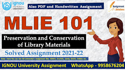 MLIE 101 Solved Assignment 2021-22