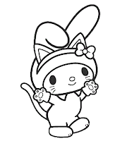 My Melody coloring page- cat costume