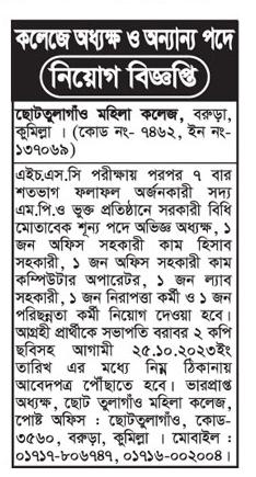 Daily Newspaper job circular 06-10-2023 - আজকের পত্রিকা চাকরির খবর ০৬ অক্টোবর ২০২৩ - আজকের চাকরির খবর ০৬-১০-২০২৩ - সাপ্তাহিক চাকরির খবর ০৬ অক্টোবর ২০২৩ - job circular 06-10-2023