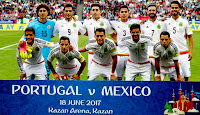 SELECCIÓN DE MÉXICO - Temporada 2016-17 - Guillermo Ochoa, Raúl Jiménez, Héctor Herrera, Carlos Salcedo, Miguel Layún, Diego Reyes; Jonathan Dos Santos, Andrés Guardado, Héctor Moreno, Carlos Vela y Chicharito Hernández - SELECCIÓN DE PORTUGAL 2 (Quaresma y Cédric) SELECCIÓN DE MÉXICO 2 (Javier Chicharito Hernández, Héctor Moreno) - 18/06/2017 - Copa Confederaciones, Grupo A - Kazán, Rusia, Kazan Arena