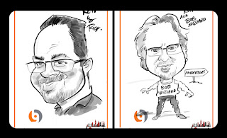 London's Calling Caricatures - 1 year and zero haircuts apart