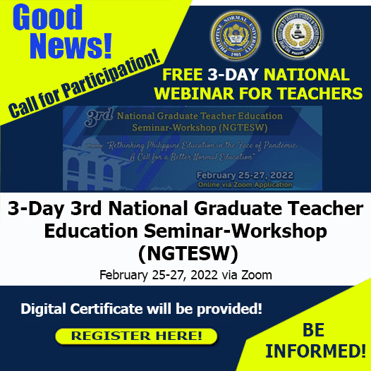 3-Day Free National Webinar for Teachers on Rethinking Philippine Education in the Face of Pandemic: A Call for a Better Normal Education from PNU and PAGSTE | Register Now!