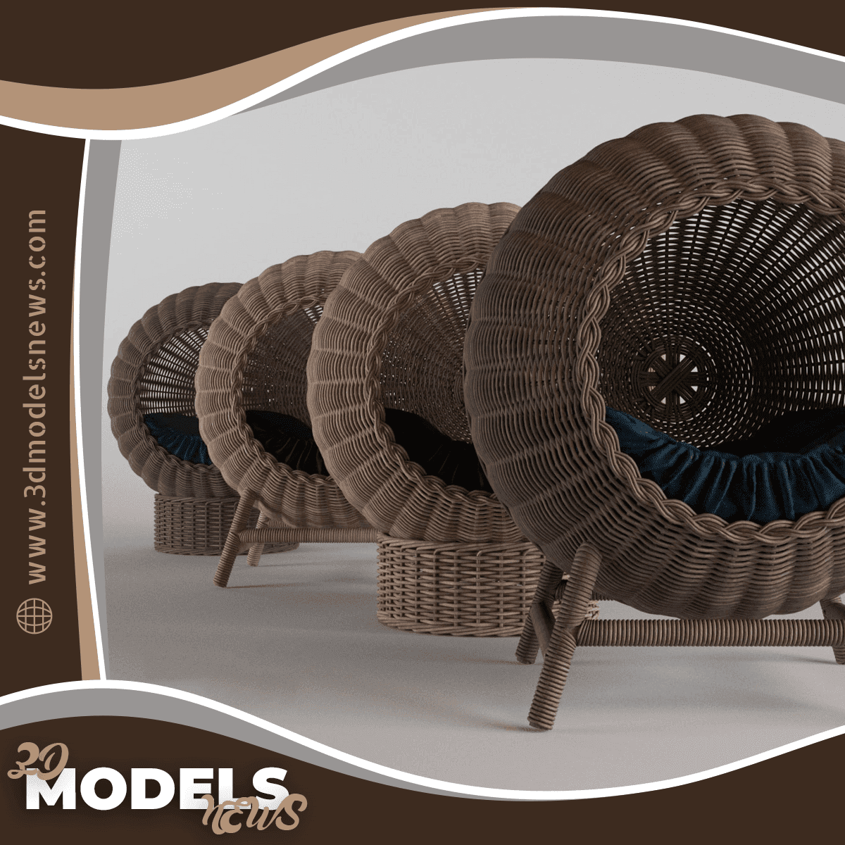 Wicker baskets model for pets
