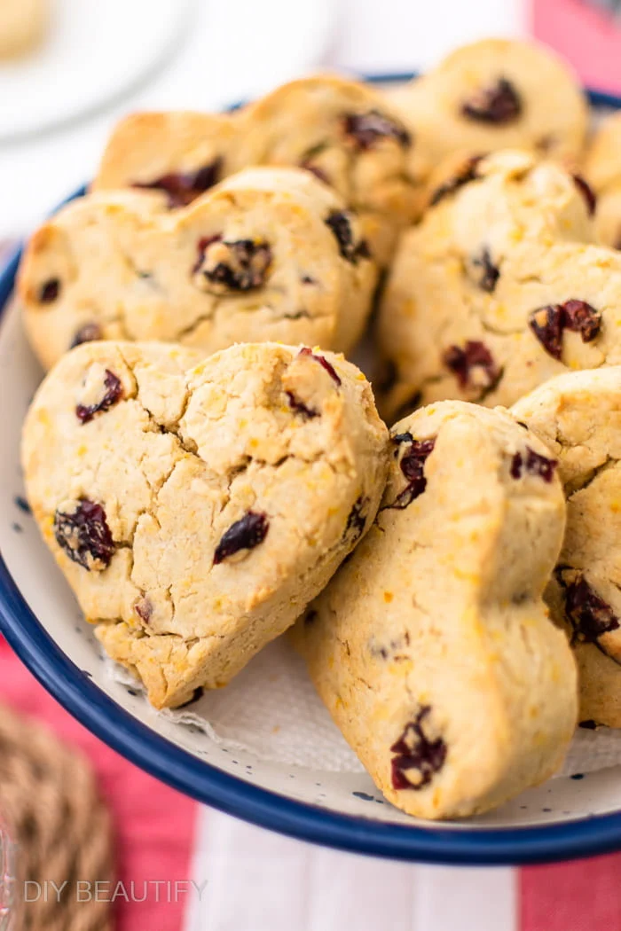 heart shaped cranberry orange scones