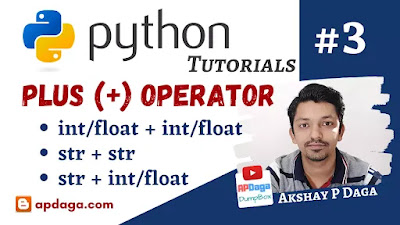 Python #3: Plus (+) operation on all basic data types | Tutorial by APDaga