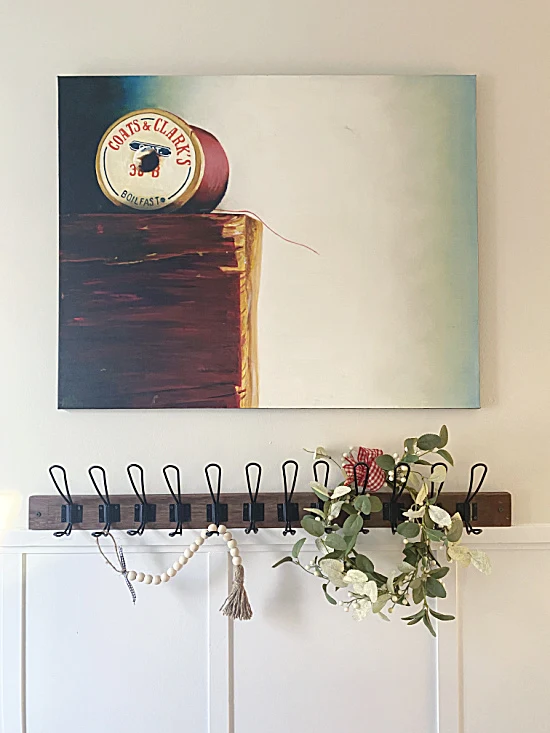 painting and hook rack