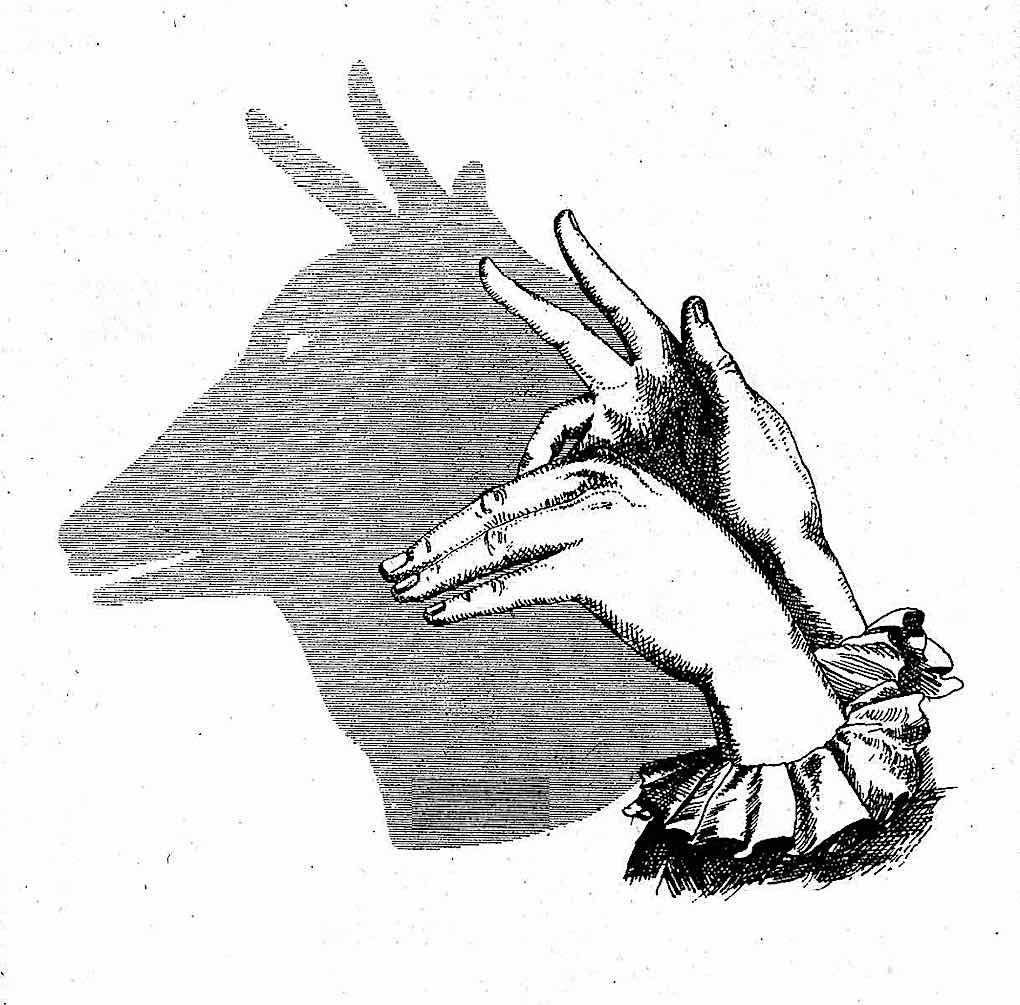 an 1860 hand shadow puppet