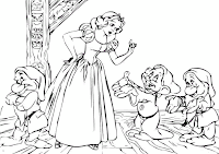 Snow White and the dwarfs coloring pages