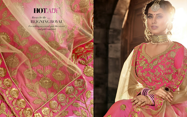 Pink Lemon Silk Zari Embroidery And Sequence Work Bridal Lehenga