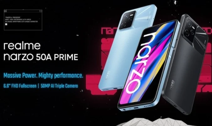 Harga dan Spesifikasi Realme Narzo 50A Prime Bertenaga Unisoc Tiger T612 Tanpa Charger