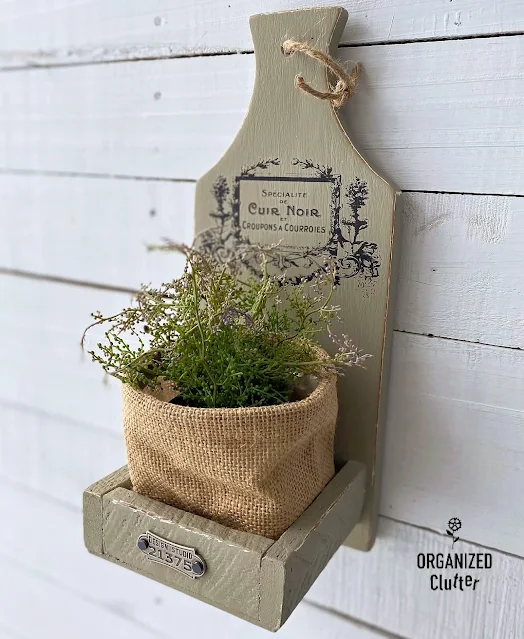 Photo of a DIY cutting board/small box wall decor project.