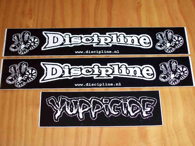 2 DISCIPLINE + 1 YUPPICIDE stickers lot