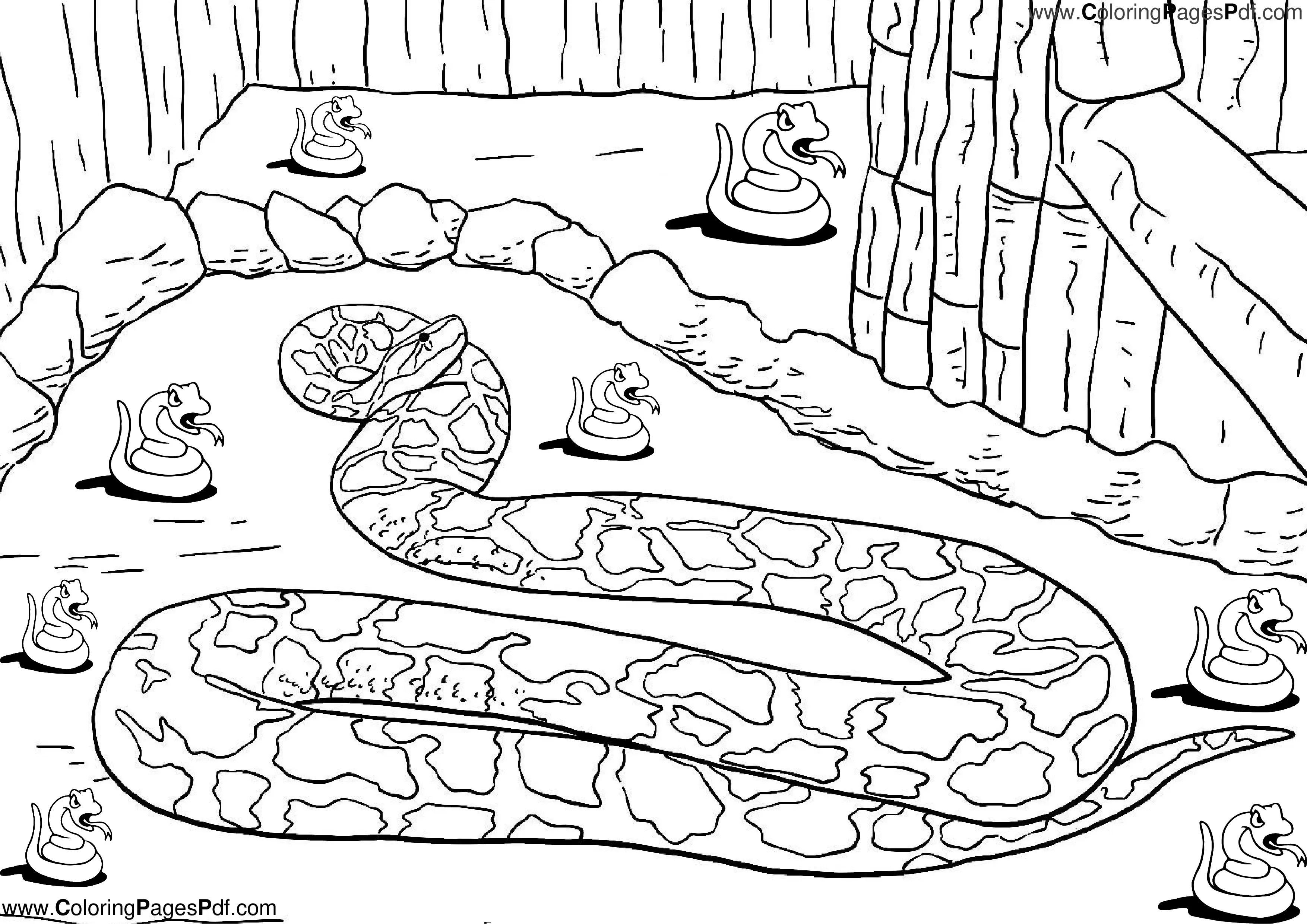 Cute snake coloring pages