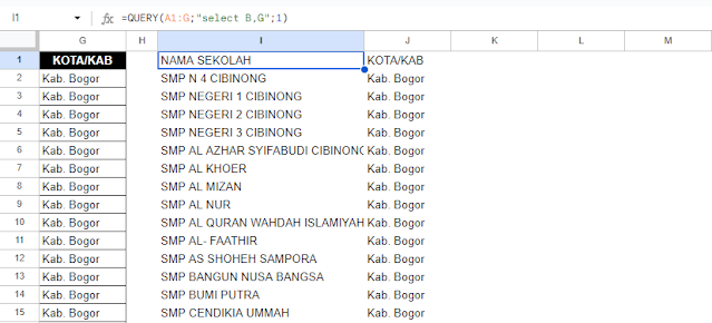 MENGGUNAKAN FUNGSI QUERY