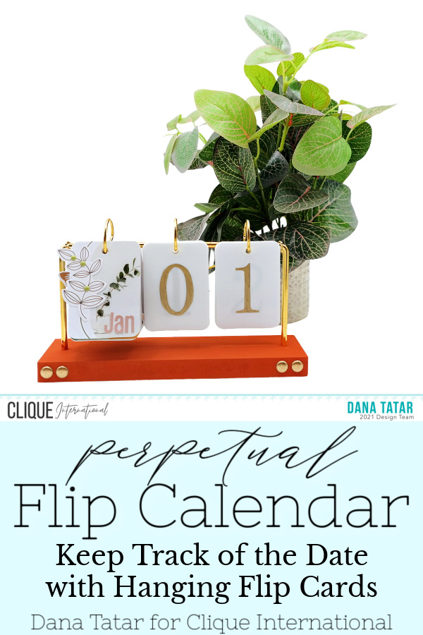 Perpetual Desktop Flip Calendar with Embellished Hanging Cards