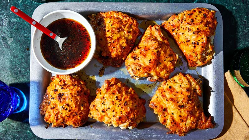 Air-Fryer Fried Chicken with Hot Honey