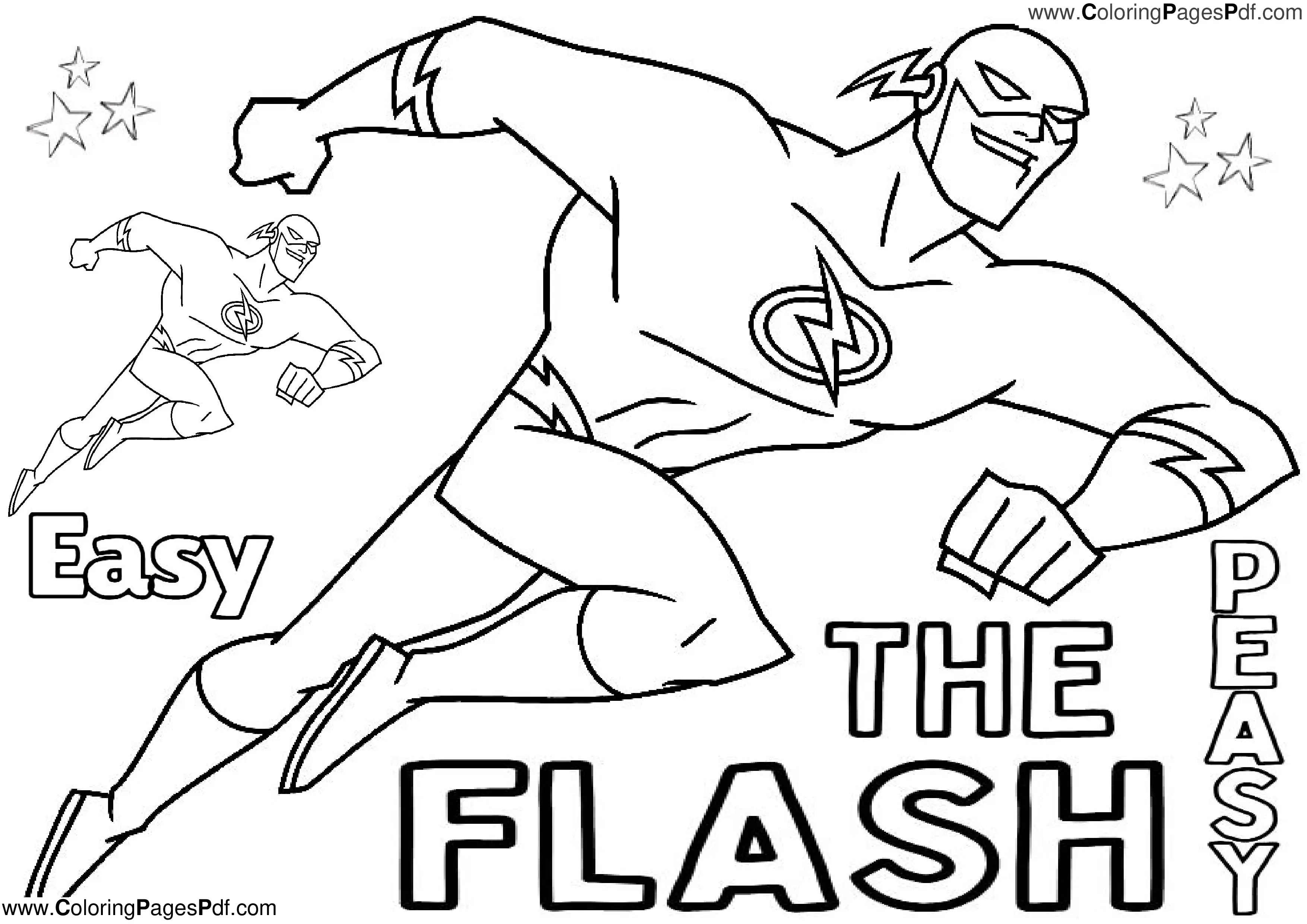 Flash coloring pages for kids