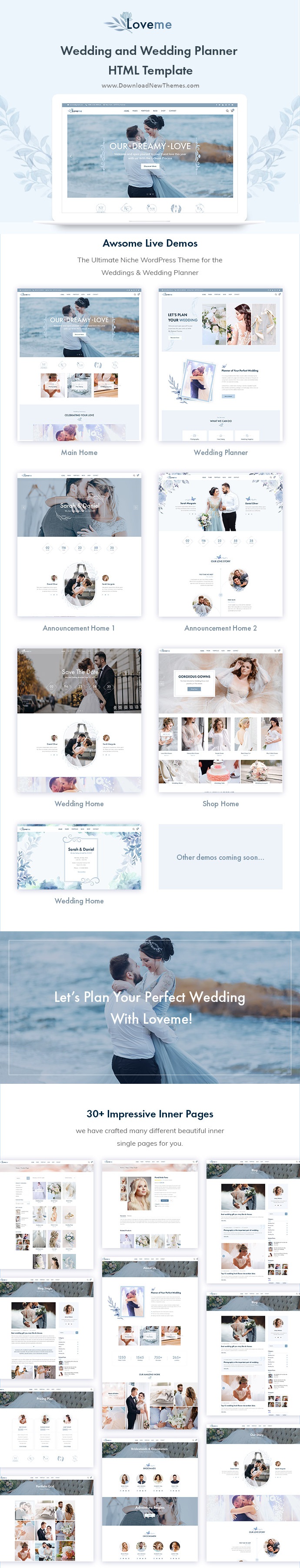 Loveme - Wedding & Wedding Planner HTML5 Template