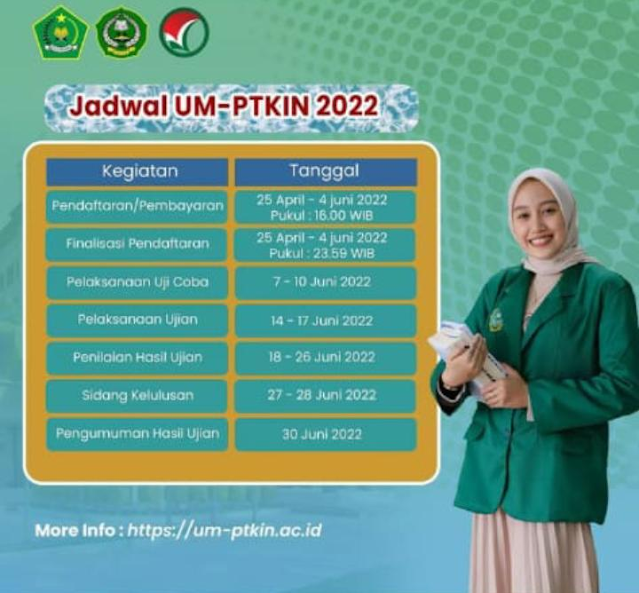 Informasi Pendaftaran UM-PTKIN (Ujian Masuk Perguruan Tinggi Keagamaan Islam Negeri) Tahun 2022 - INTEL MADRASAH