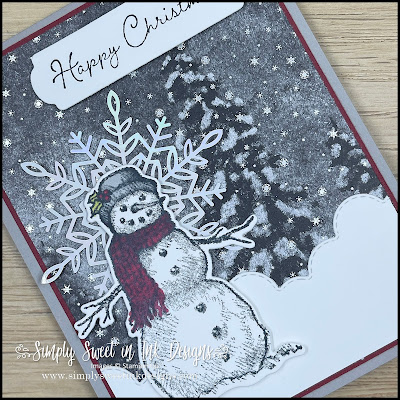 Simple and beautiful Christmas card with the Snow Wonder stamp set and Peaceful Place Designer Series Paper.