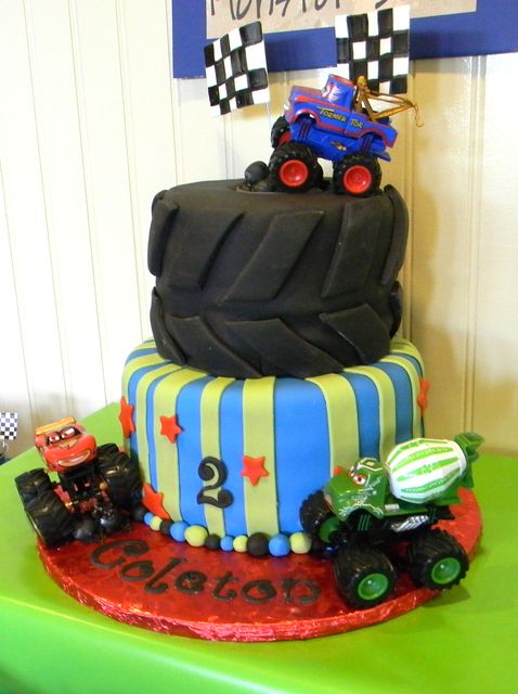 monster truck birthday cake