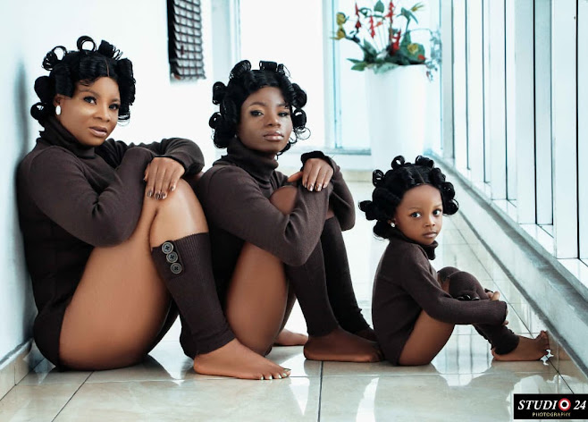 Check out the adorable Christmas Photoshoot of Nwafor Ifeoma and her kids (Photos)