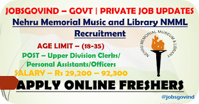 NMML Recruitment 2022