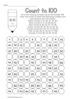 worksheet writing numbers 100 coloring circles