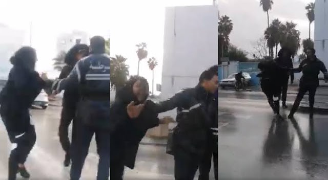 شاهد جدل كبير بعد انتشار فيديو خطير من تونس العاصمة لما حدث لإمرأة وسط الشارع