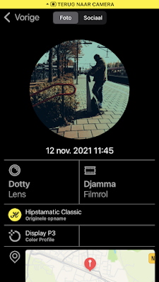 Screenshot Hipstamatic-instellingen Dotty + Djamma