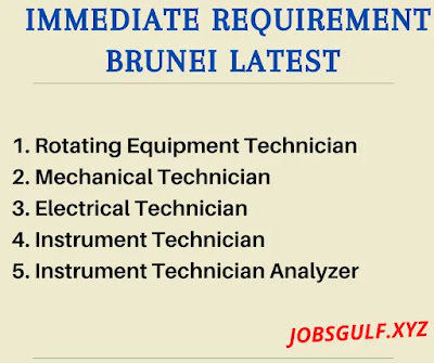 Immediate Requirement BRUNEI Latest