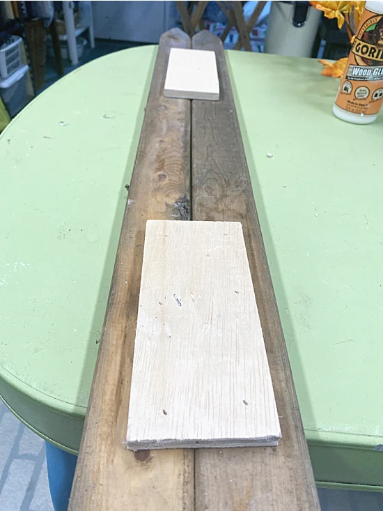boards with scrap wood to hold together